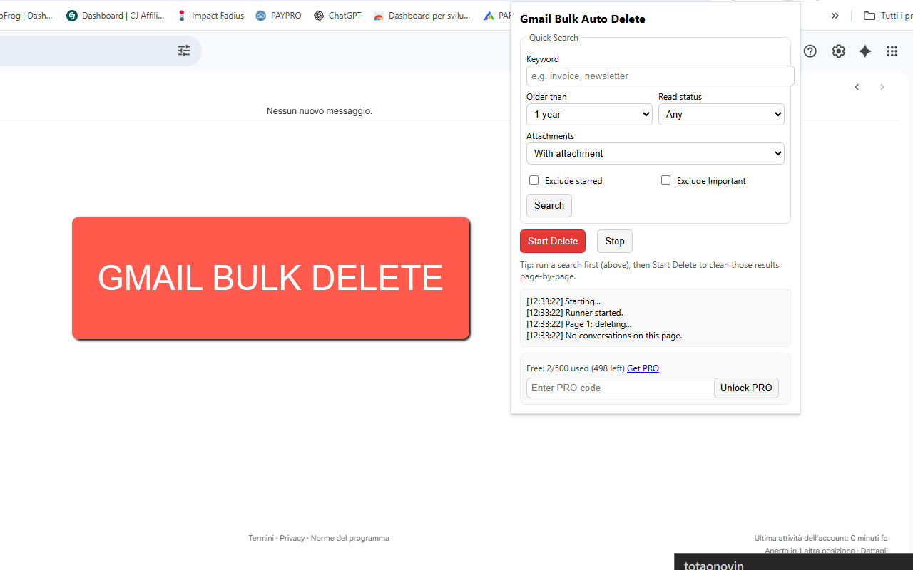Popup — Quick Search & controls