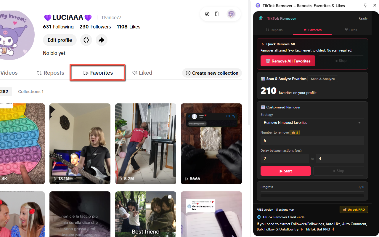 TikTok Remover – Remove Favorites screenshot